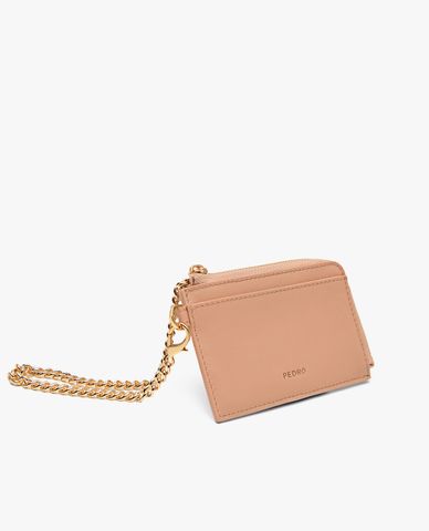  PEDRO - Ví đựng thẻ nữ chữ nhật phối zip Leather 