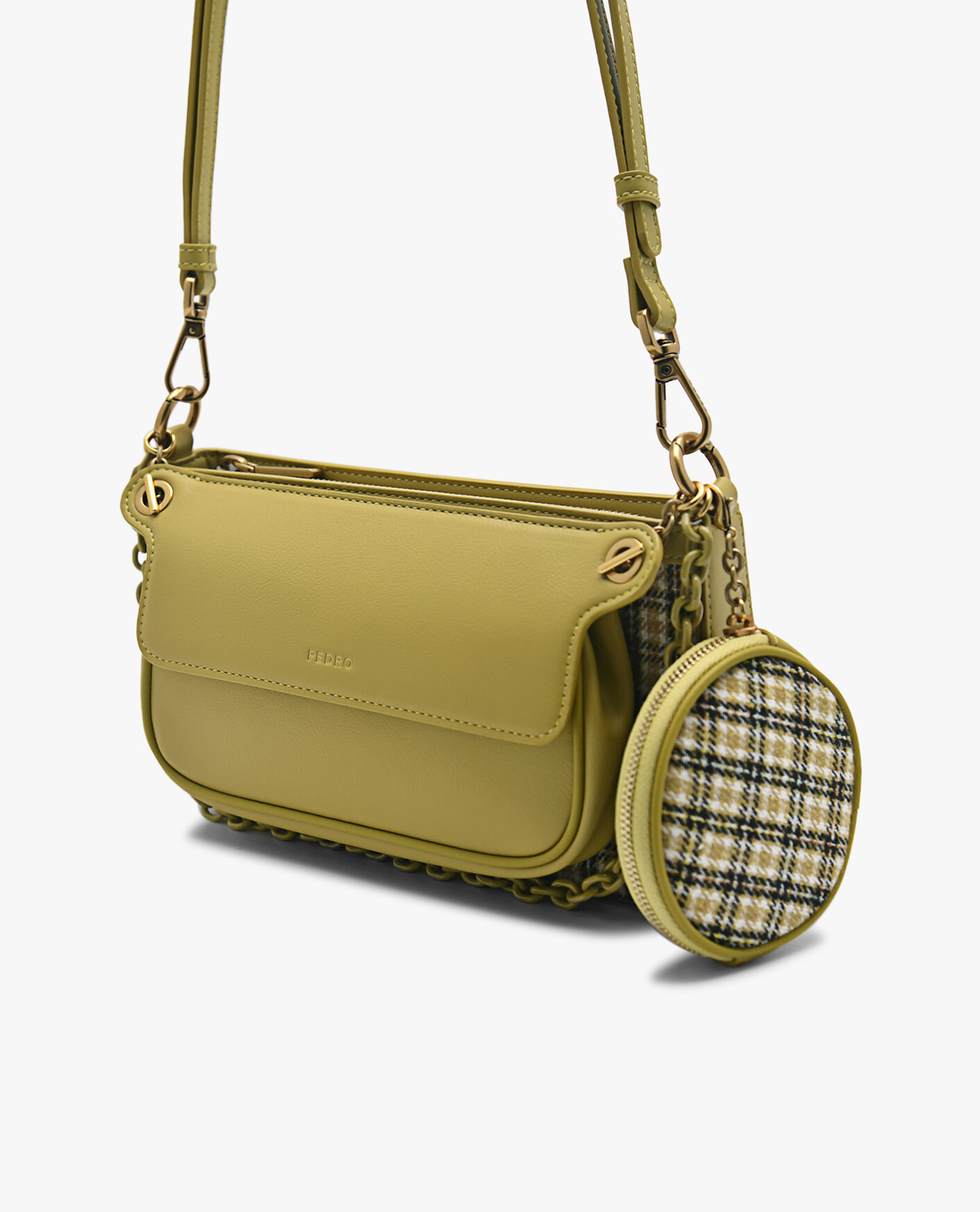 PEDRO - Túi đeo chéo nữ Dilone Houndstooth Double Flap