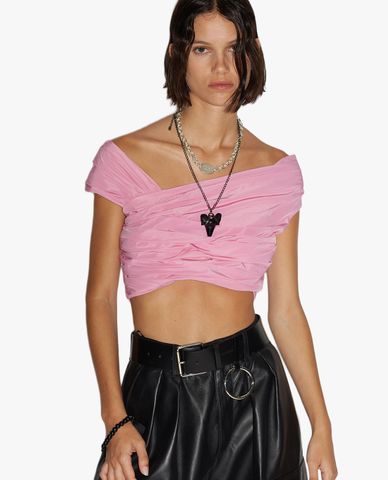  DSQUARED2 - Áo croptop nữ trễ vai thời trang 