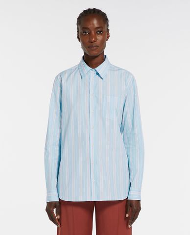  WEEKEND MAX MARA - Áo sơ mi cổ bẻ tay dài hoạ tiết sọc Bahamas 