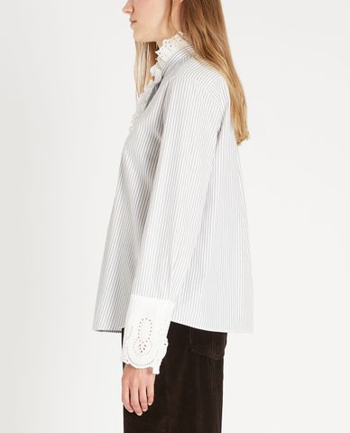  WEEKEND MAX MARA - Áo sơ mi nữ cổ lọ Cotton Poplin 