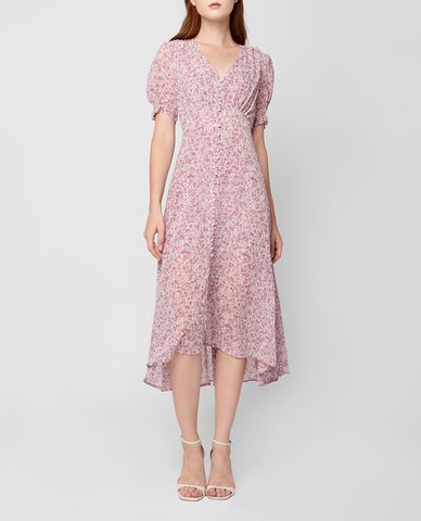  GIGI - Đầm midi cổ V tay ngắn xẻ tà thời trang Floral 
