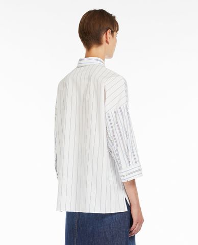  WEEKEND MAX MARA - Áo sơ mi cổ bẻ tay lỡ phối sọc dọc Venus 