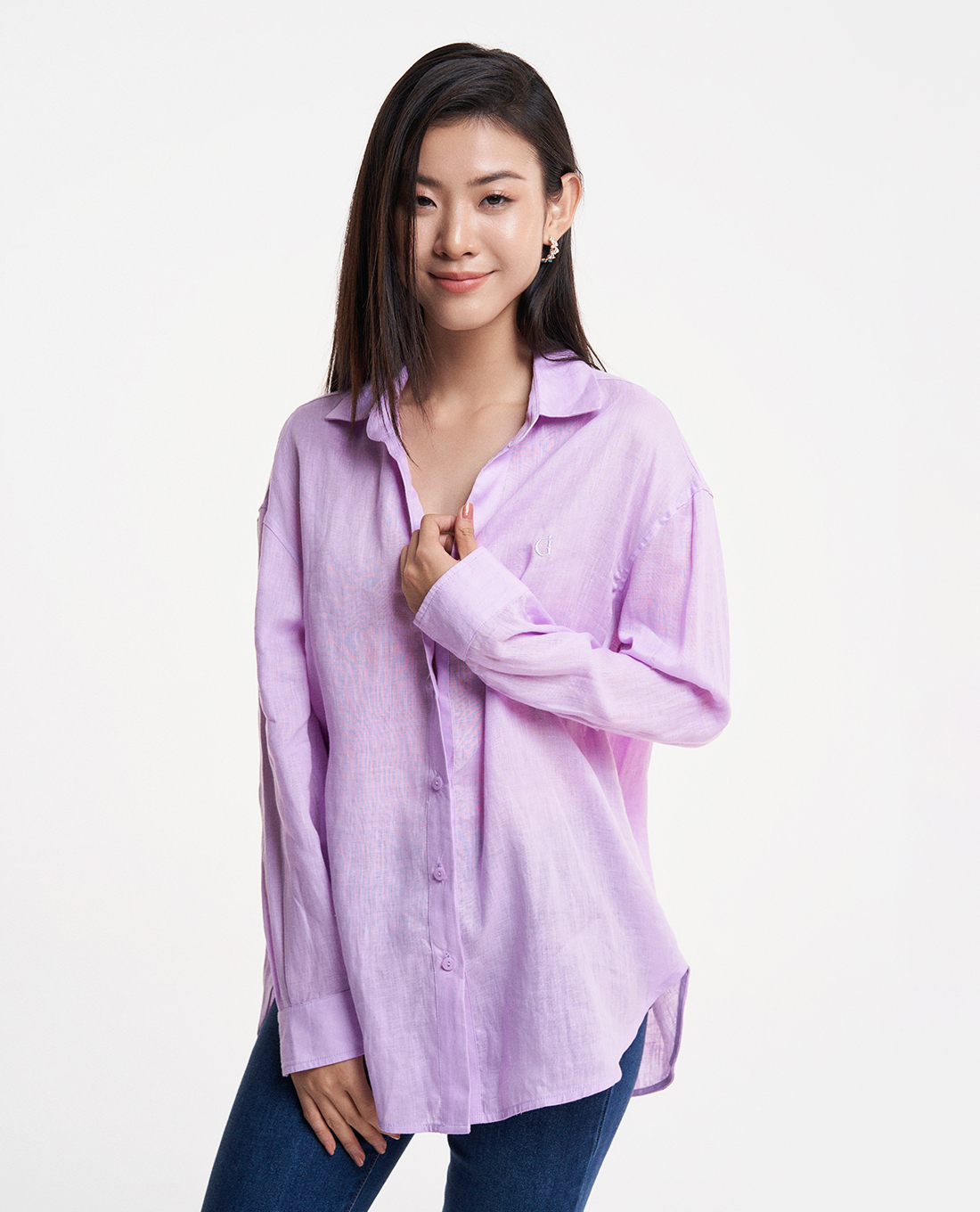 GIGI - Áo sơ mi nữ cổ bẻ tay dài thanh lịch