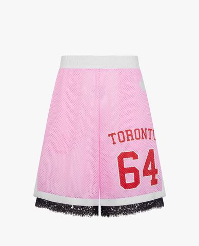  DSQUARED2 - Quần short nam ống rộng lưng thun phối ren Printed Basket Style 