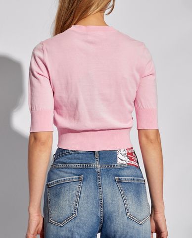  DSQUARED2 - Áo dệt kim nữ cổ tròn tay lửng thanh lịch 