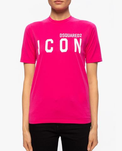  DSQUARED2 - Áo thun nữ ngắn tay cổ tròn Dsquared2 Icon Print 