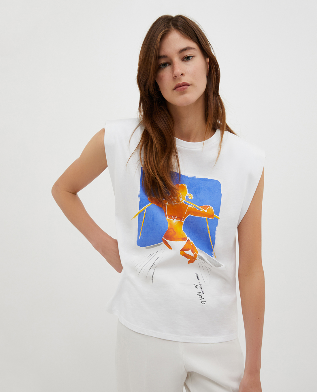 MAX&Co. - Áo sát nách nữ cổ tròn Collage