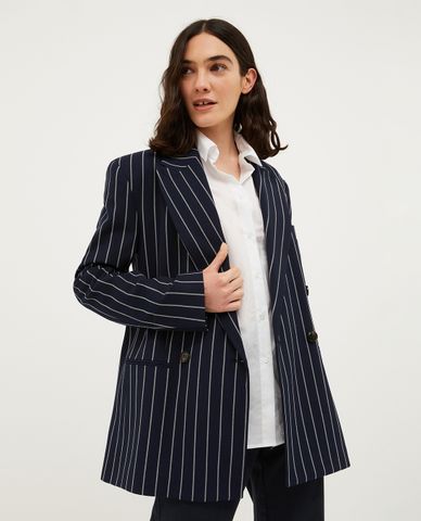  MAX&Co. - Áo khoác blazer tay dài trang trí kẻ sọc Bonn 