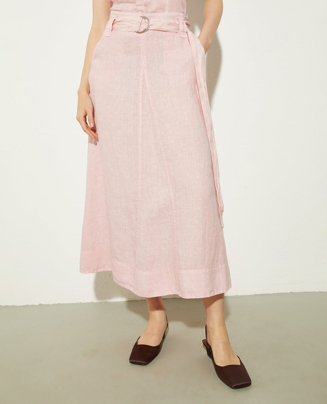 MAX&Co. - Chân váy chữ A midi phối thắt lưng Jock