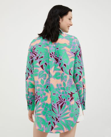  MAX&Co. - Áo sơ mi cổ bẻ tay dài vạt áo bất đối xứng Caio 