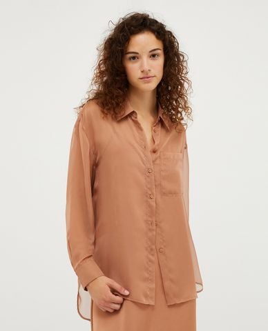  MAX&Co. - Áo sơ mi cổ bẻ tay dài xuyên thấu Glory 