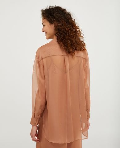  MAX&Co. - Áo sơ mi cổ bẻ tay dài xuyên thấu Glory 