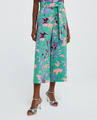  MAX&Co. - Quần lửng ống rộng phối bèo kèm thắt lưng Sacha 