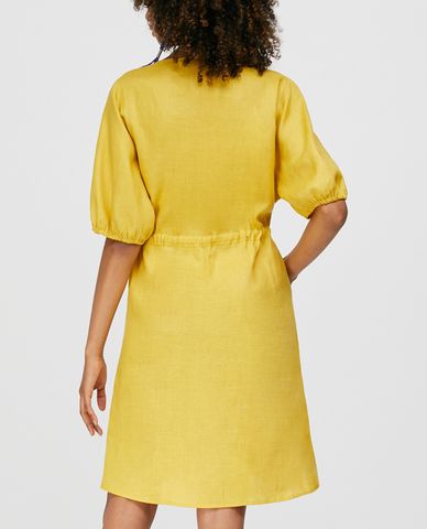  MAX&Co. - Đầm mini ngắn tay nhấn eo Pure Linen 