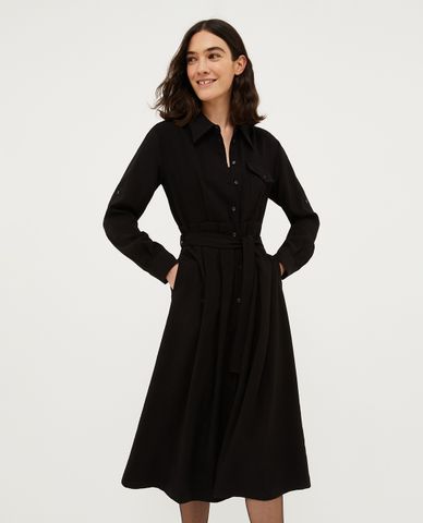  MAX&Co. - Đầm sơ mi midi cổ bẻ tay dài phối thắt lưng Armilla 