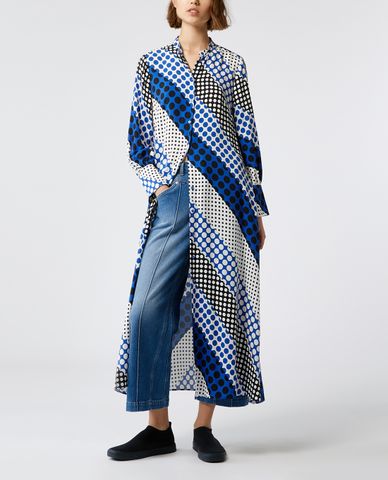  MAX&Co. - Đầm maxi sơ mi tay dài họa tiết Destato 