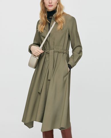  MAX&Co. - Đầm midi sơ mi tay dài Scarf Style Hem 