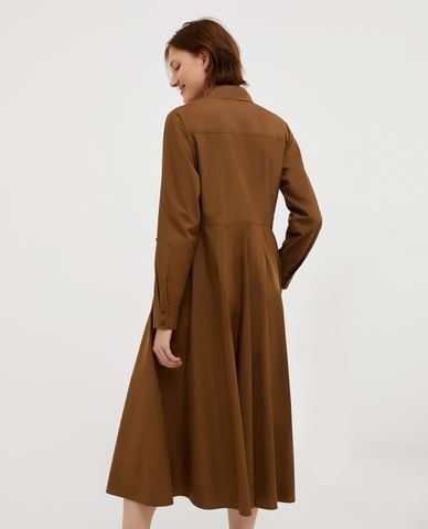  MAX&Co. - Đầm xếp li midi cổ tròn tay dài thanh lịch Burano 