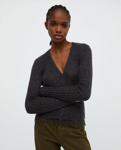  MAX&Co. - Áo khoác cardigan nữ cổ V phối tua rua Sumatra 