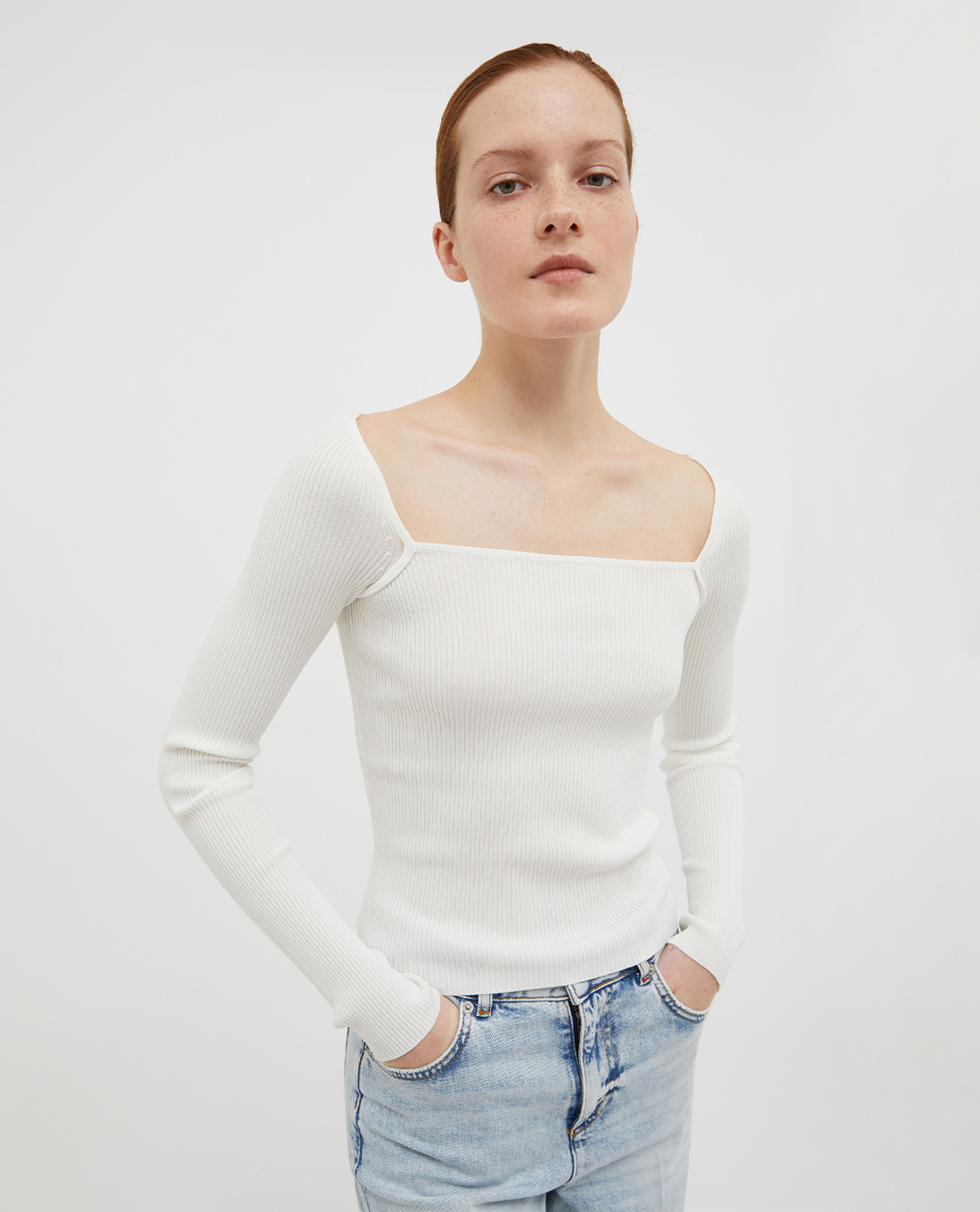 MAX&Co. - Áo thun cổ vuông tay dài phom ôm Tolone