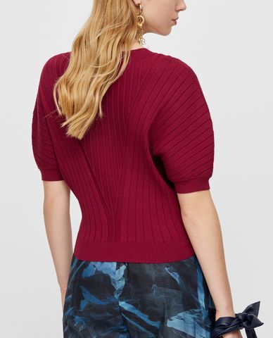  MAX&Co. - Áo len nữ cổ tròn tay phồng Ribbed Balloon 