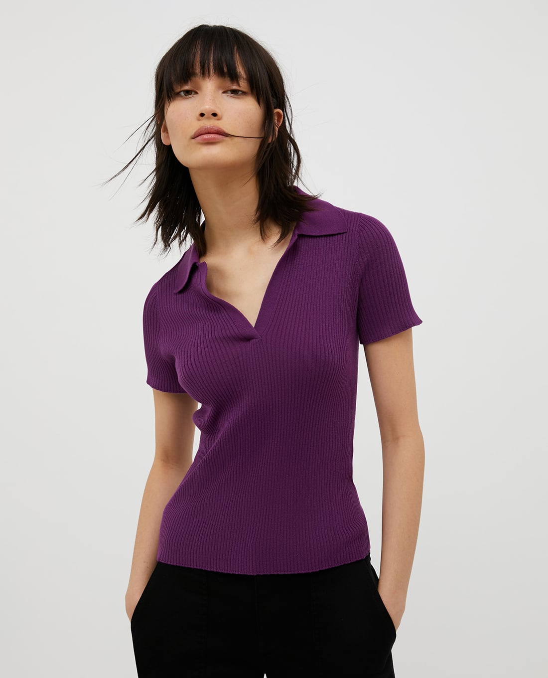 MAX&Co. - Áo polo cổ V dệt kim cá tính Sigma