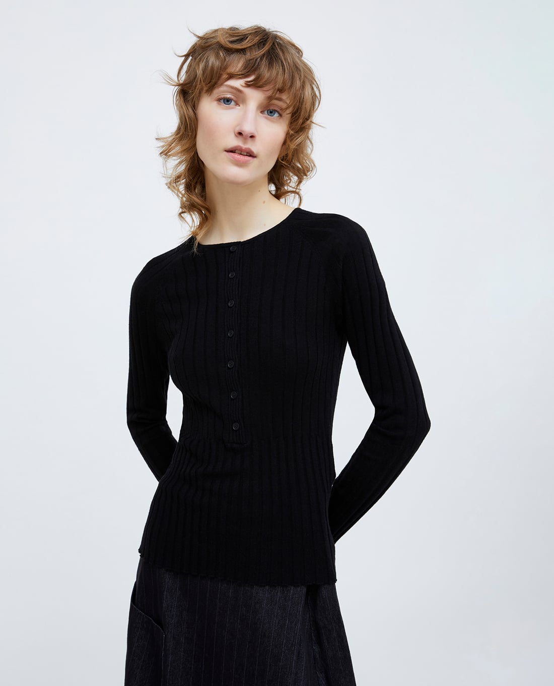 MAX&Co. - Áo dệt kim nữ cổ tròn dài tay Hidalgo