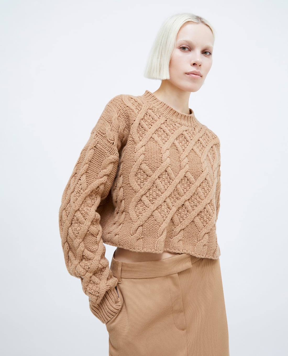 MAX&Co. - Áo sweater nữ phom croptop Ape