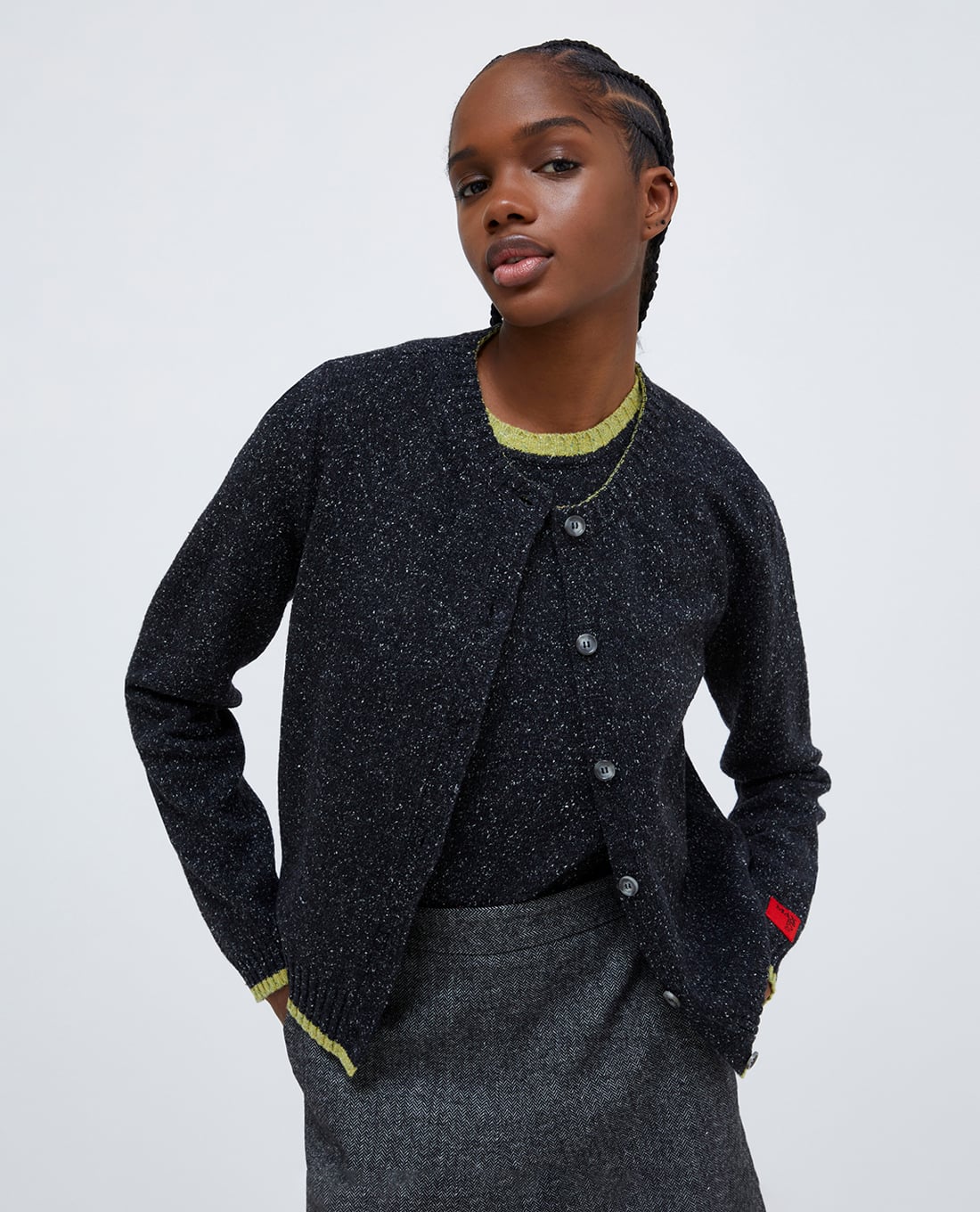 MAX&Co. - Set áo khoác dệt kim cổ tròn tay dài và áo thun Gallico