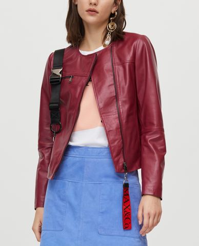  MAX&Co. - Áo khoác da tay dài phối zip Nappa Leather 