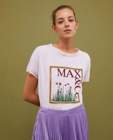  MAX&Co. - Áo thun cổ tròn tay ngắn phối hoạ tiết logo Elham 