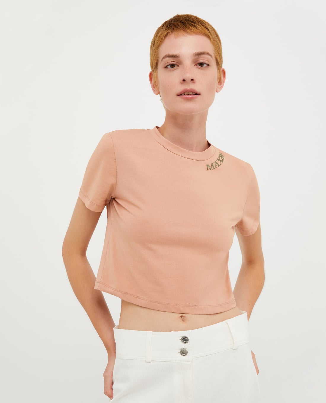 MAX&Co. - Áo croptop nữ cổ tròn tay ngắn Notable