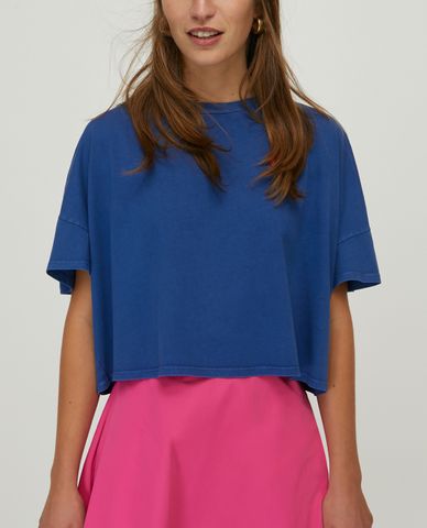  MAX&Co. - Áo thun nữ croptop cổ tròn ngắn tay Dot Appliqué 