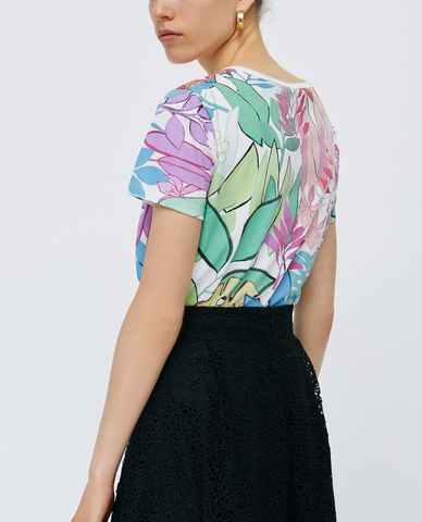  MAX&Co. - Áo thun nữ tay ngắn cổ tròn phối họa tiết hoa thời trang 