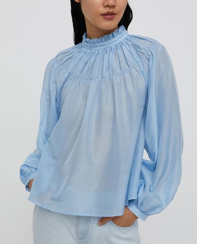  MAX&Co.- Áo kiểu nữ cổ trụ xếp li nổi bật 