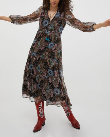  MAX&Co. - Đầm midi xếp li tay dài cổ V Balzo 