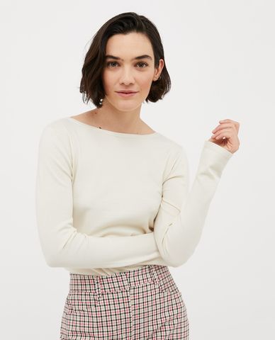  MAX&Co. - Áo dệt kim nữ tay dài cổ thuyền Ovattare 