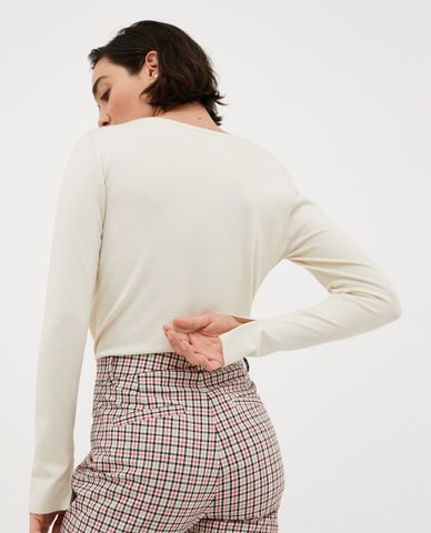  MAX&Co. - Áo dệt kim nữ tay dài cổ thuyền Ovattare 