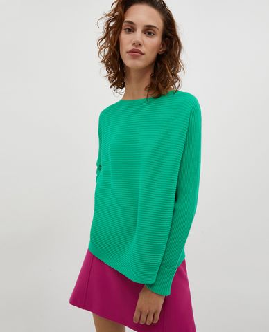  MAX&Co. - Áo dệt kim nữ tay dài cổ bẹt Scambio 