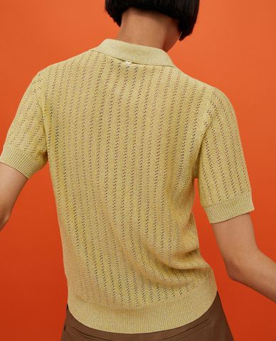  MAX&Co. - Áo len nữ ngắn tay cổ gập thanh lịch Great 