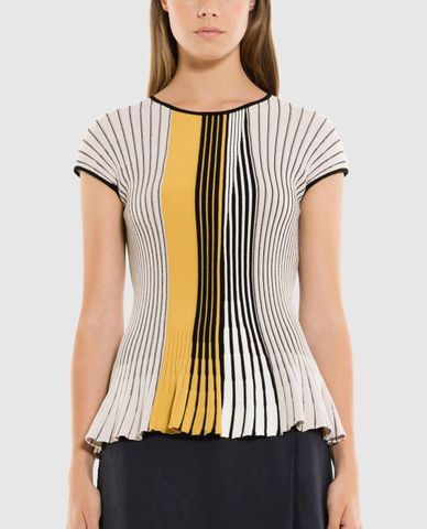  MAX&Co. - Áo kiểu nữ ngắn tay kẻ sọc hiện đại 