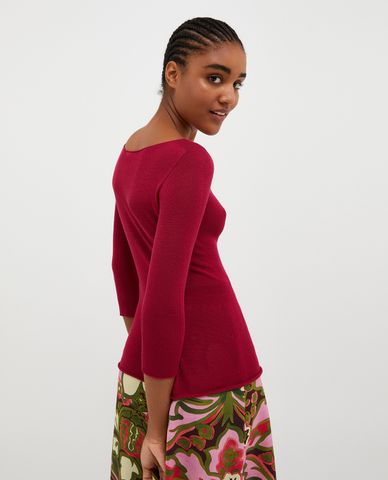  MAX&Co. - Áo dệt kim nữ cổ thuyền tay dài Esile 