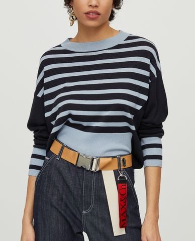  MAX&Co. - Áo len nữ cổ tròn tay dài Relaxed Cotton Silk 