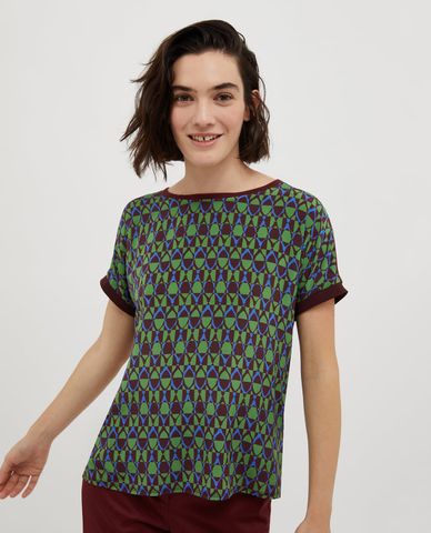  MAX&Co. - Áo dệt kim nữ cổ thuyền tay ngắn Eiffel 