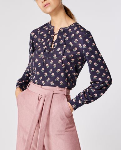  MAX&Co. - Áo kiểu nữ cổ tròn tay dài phom suông thời trang Crimea 