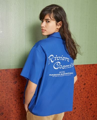  MAX&Co. - Áo sơ mi nữ cổ bẻ tay ngắn Cesenatico 