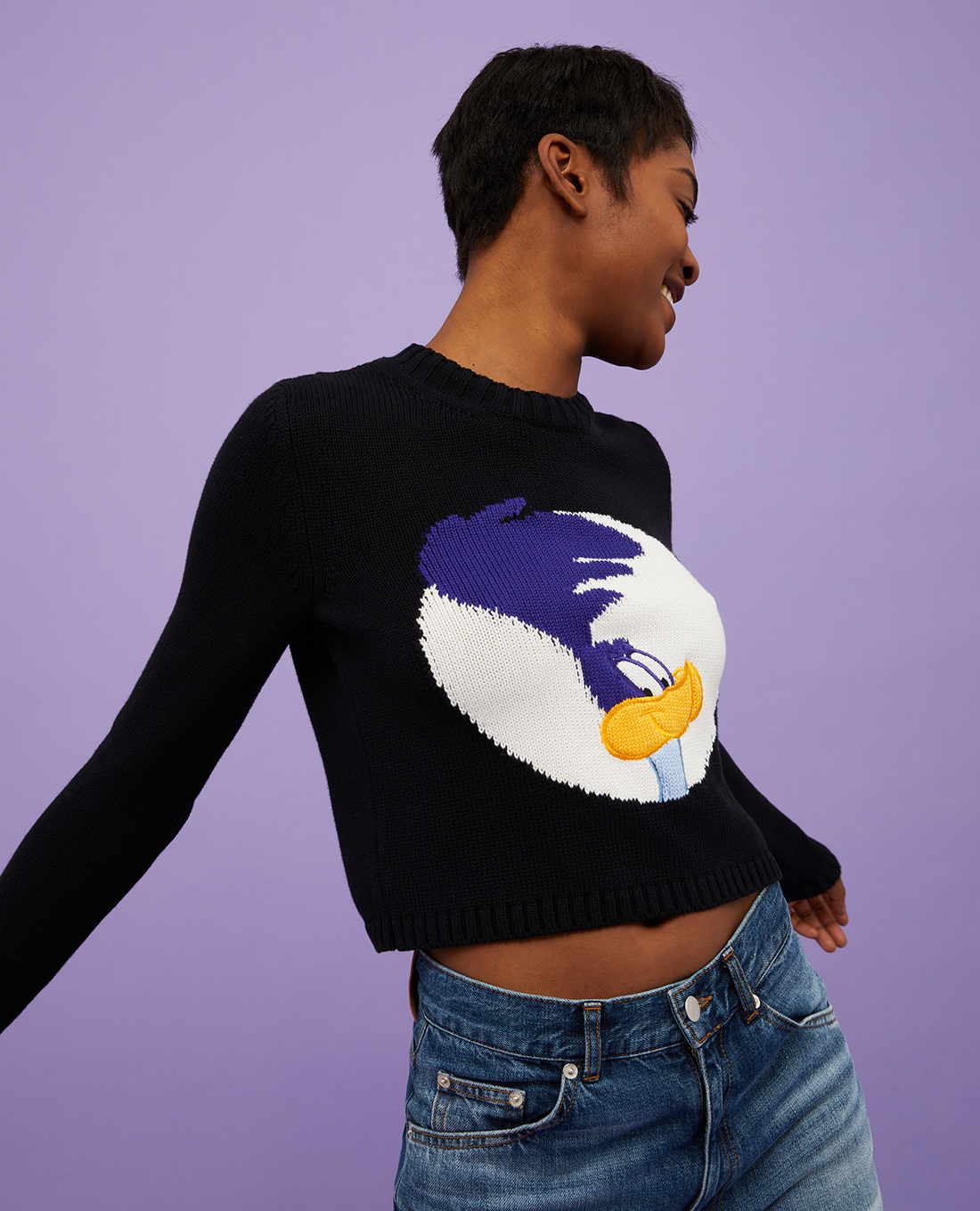 MAX&Co. - Áo sweater dệt kim phom lửng cổ tròn tay dài Winona