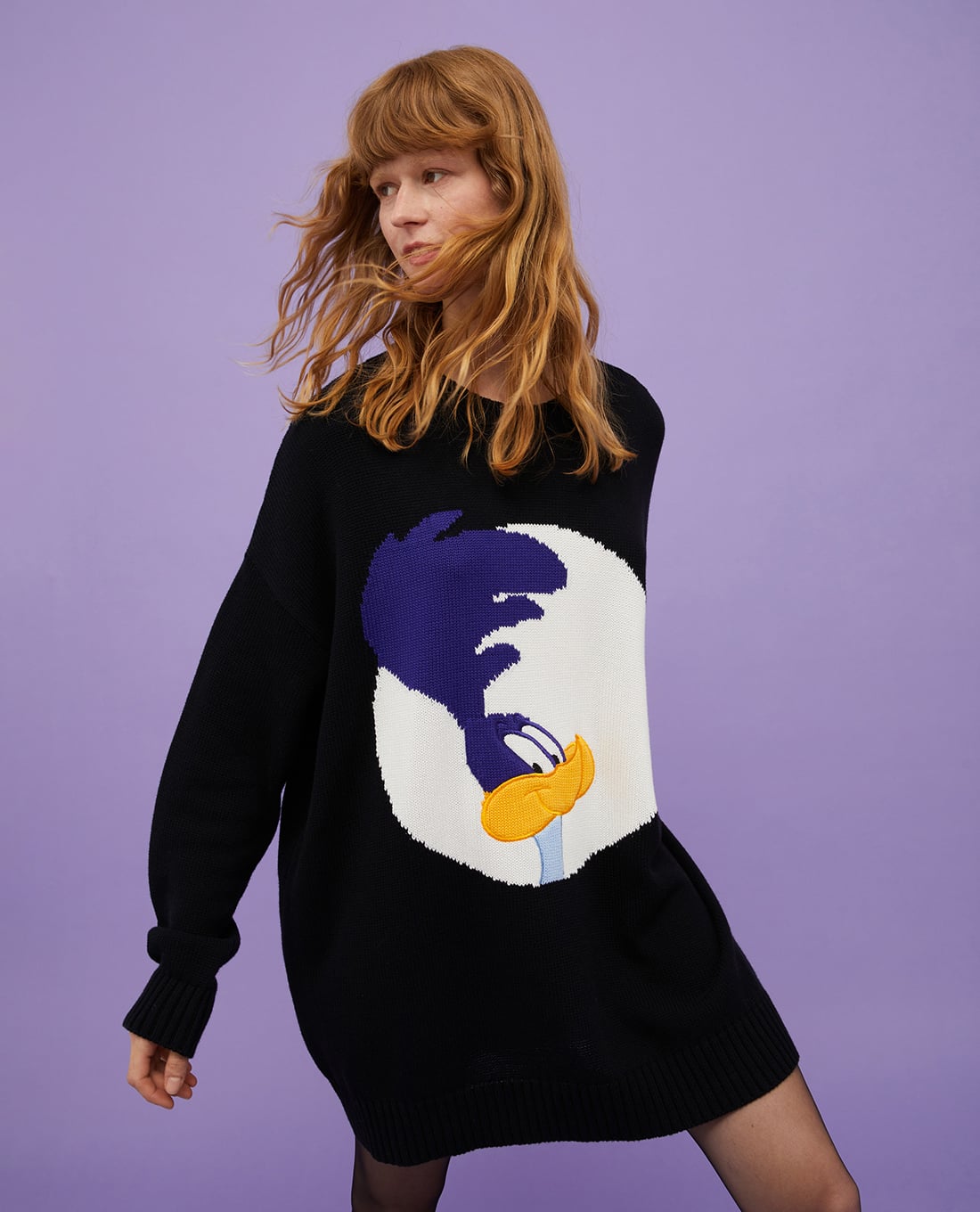 MAX&Co. - Áo sweater phom rộng dệt kim cổ tròn tay dài Cara