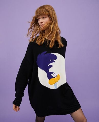  MAX&Co. - Áo sweater phom rộng dệt kim cổ tròn tay dài Cara 